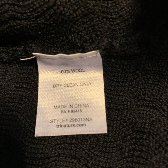 Trina Turk Black Wool Textured Knit Cardigan - Picture 7 of 8